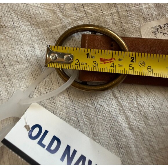 NEW Old Navy Women's Laser Cut Faux-Leather Belt Brown Size 2X-3X - Picture 10 of 11